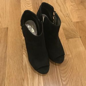 Black cut out booties